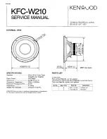 Предварительный просмотр 1 страницы Kenwood KFC-W210 Service Manual