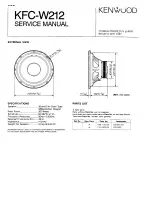 Preview for 1 page of Kenwood KFC-W212 Service Manual