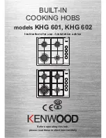 Preview for 1 page of Kenwood KHG 601 Instructions For Use Manual