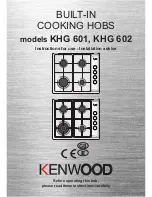 Предварительный просмотр 1 страницы Kenwood KHG 601 Instructions For Use Manual