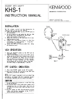 Kenwood KHS-1 Instruction Manual preview