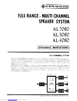 Kenwood KL-7080 Operating Instructions preview