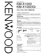 Предварительный просмотр 1 страницы Kenwood KM-X1000 Instruction Manual