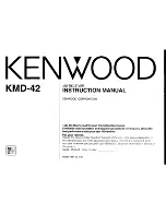 Kenwood KMD-42 Instruction Manual preview