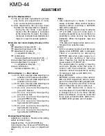 Предварительный просмотр 9 страницы Kenwood KMD-44 Service Manual