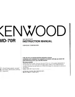 Preview for 1 page of Kenwood KMD-70R Instruction Manual