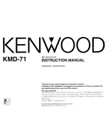 Kenwood KMD-71 Instruction Manual предпросмотр