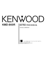 Preview for 1 page of Kenwood KMD-860R Instruction Manual