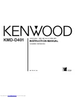 Kenwood KMD-D401 Instruction Manual preview