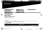 Kenwood KMM-BT225U Instruction Manual preview