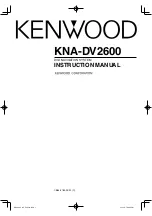 Preview for 1 page of Kenwood KNA-DV2600 Instruction Manual