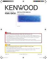 Preview for 1 page of Kenwood KNA-G430 Installation Manual