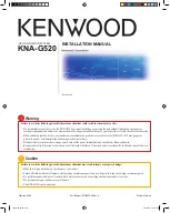 Предварительный просмотр 1 страницы Kenwood KNA-G520 Installation Manual