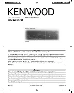 Kenwood KNA-G630 Installation Manual preview