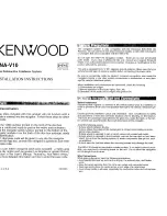 Preview for 1 page of Kenwood KNA-V10 Installation Instructions Manual