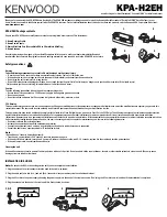 Preview for 1 page of Kenwood KPA-H2EH Manual