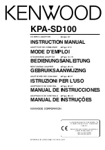 Kenwood KPA-SD100 Instruction Manual preview