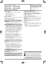 Preview for 4 page of Kenwood KPG-22U Instruction Manual