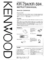 Preview for 1 page of Kenwood KR-594 Instruction Manual