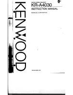 Preview for 1 page of Kenwood KR-A4030 Instruction Manual