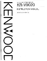 Preview for 1 page of Kenwood KR-V9020 Instruction Manual