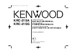 Предварительный просмотр 1 страницы Kenwood KRC-21SA Instruction Manual