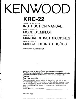 Preview for 1 page of Kenwood KRC-22 Instruction Manual