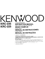 Preview for 1 page of Kenwood KRC-225 Nstruction Manual