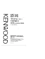 Preview for 1 page of Kenwood KRC-280 Instruction Manual