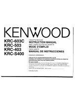 Preview for 1 page of Kenwood KRC-403 Instruction Manual