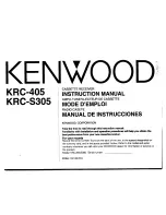 Предварительный просмотр 1 страницы Kenwood KRC-405 Instruction Manual