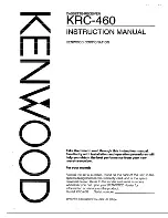 Kenwood KRC-460 Instruction Manual preview