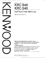 Preview for 1 page of Kenwood KRC-540 Instruction Manual