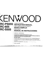 Kenwood KRC-605 Instruction Manual preview