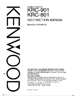 Preview for 1 page of Kenwood KRC-801 Instruction Manual