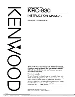 Preview for 1 page of Kenwood KRC-830 Instruction Manual