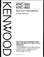 Preview for 1 page of Kenwood KRC-880 Instruction Manual