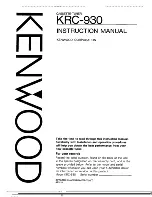 Kenwood KRC-930 Instruction Manual preview