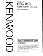 Kenwood KRC-940 Instruction Manual preview