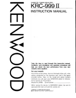 Preview for 1 page of Kenwood KRC-999II Instruction Manual