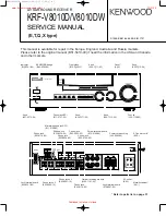 Preview for 1 page of Kenwood KRF-V8010D Service Manual