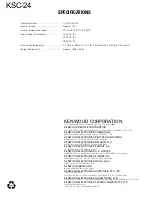 Предварительный просмотр 4 страницы Kenwood KSC-24 Service Manual