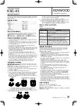 Предварительный просмотр 2 страницы Kenwood KSC-43 Instruction Manual