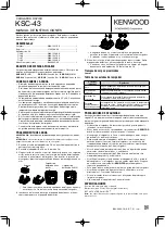 Предварительный просмотр 3 страницы Kenwood KSC-43 Instruction Manual