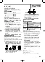 Предварительный просмотр 4 страницы Kenwood KSC-43 Instruction Manual