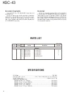 Preview for 2 page of Kenwood KSC-43 Service Manual