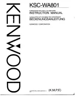 Kenwood KSC-WA801 Instruction Manual preview