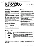 Kenwood KSR-1000 Instruction Manual preview