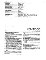 Preview for 12 page of Kenwood KSR-1000 Instruction Manual