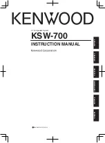 Kenwood KSW-700 Instruction Manual preview